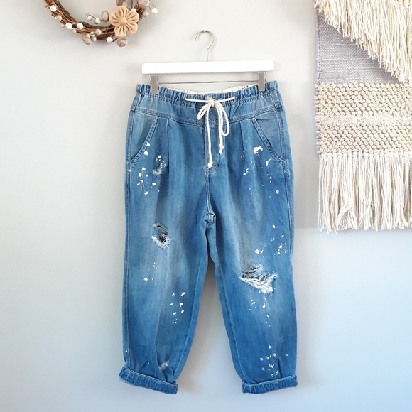 mixed up utility jeans